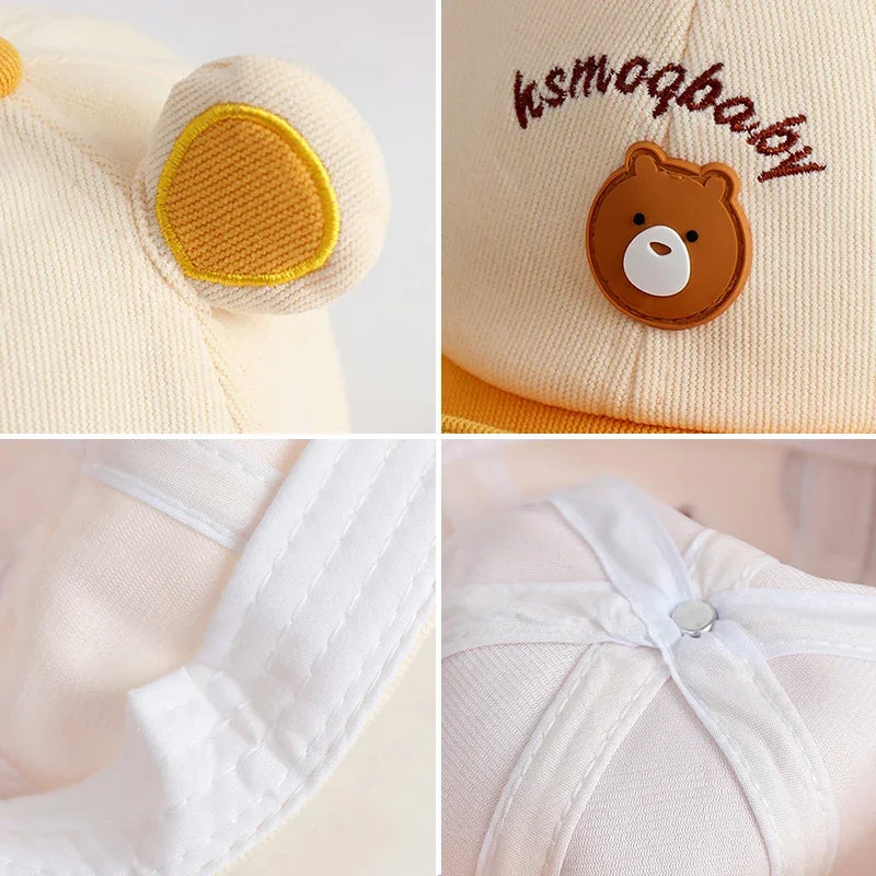 Casquette Bébé Ourson – Chapeau de Soleil Mignon pour Garçon et Fille