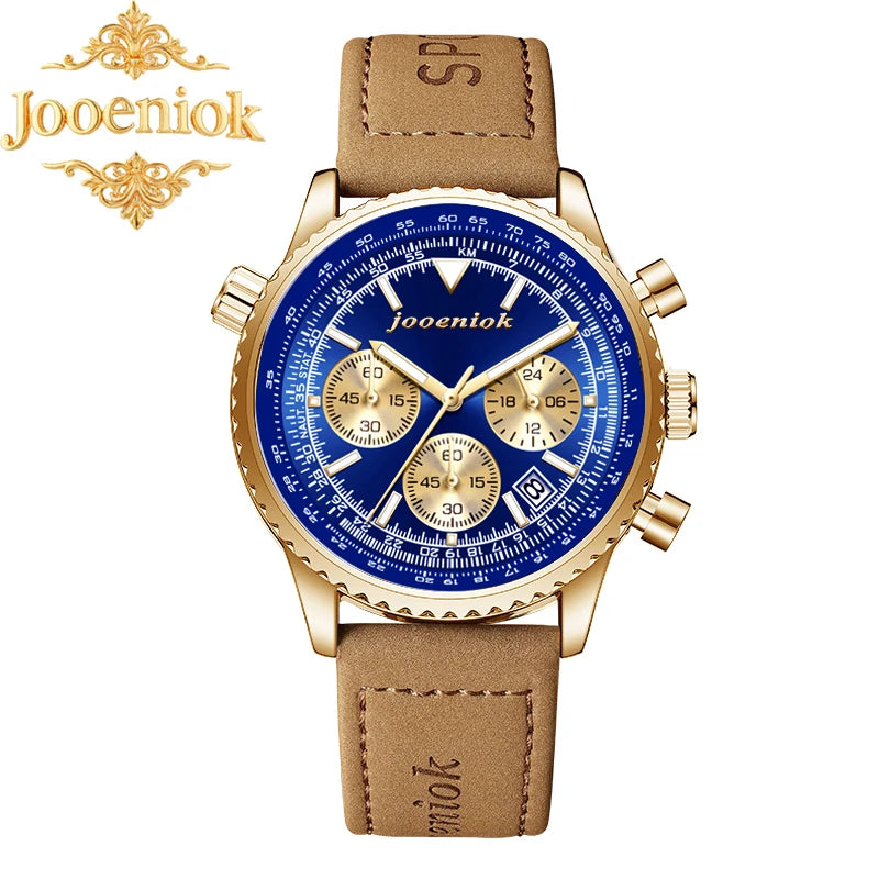 Montre Homme Luxe Chronographe Quartz Cuir – Sport Étanche Lumineux Date Fashion 2025