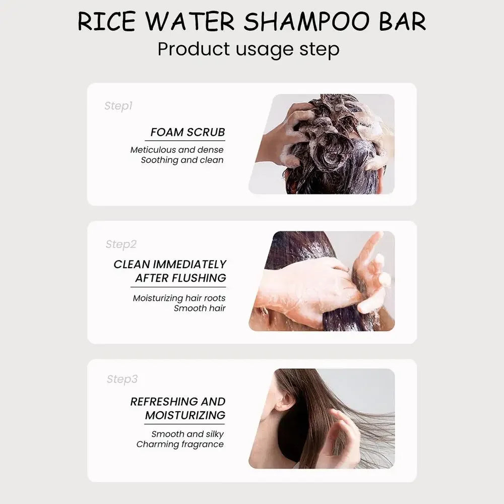 Shampoing Solide au Riz Biologique - Anti-Chute & Croissance Capillaire