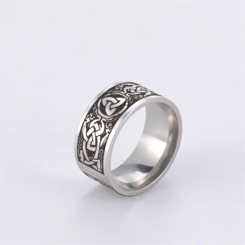 Bague Punk Acier Inoxydable Arbre de Vie Viking – Bague Couple Goth & Nordique | Bijou Homme & Femme | Cadeau Anniversaire & Fête Tendance