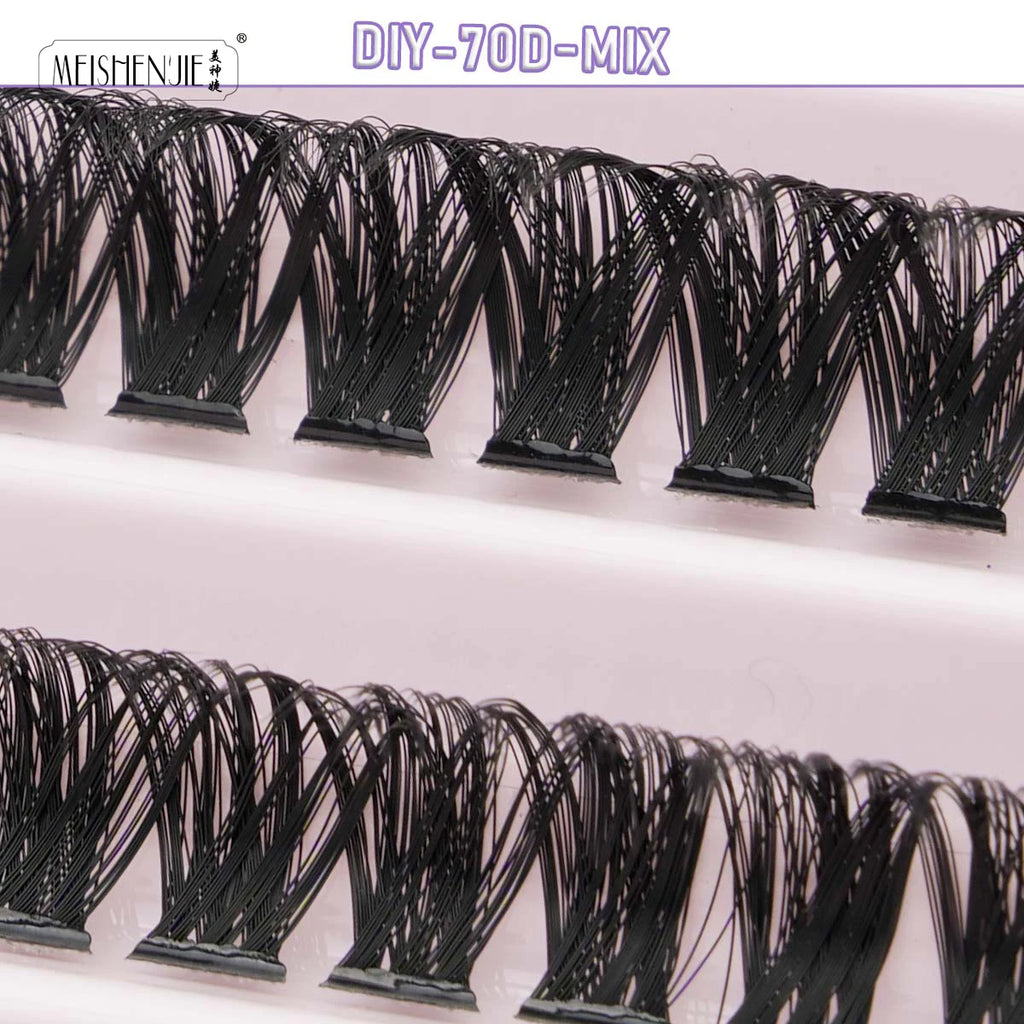 Kit Extension Cils DIY 160-200 Pcs – Cils Individuels Cluster avec Colle & Scellant | Faux Cils Maquillage