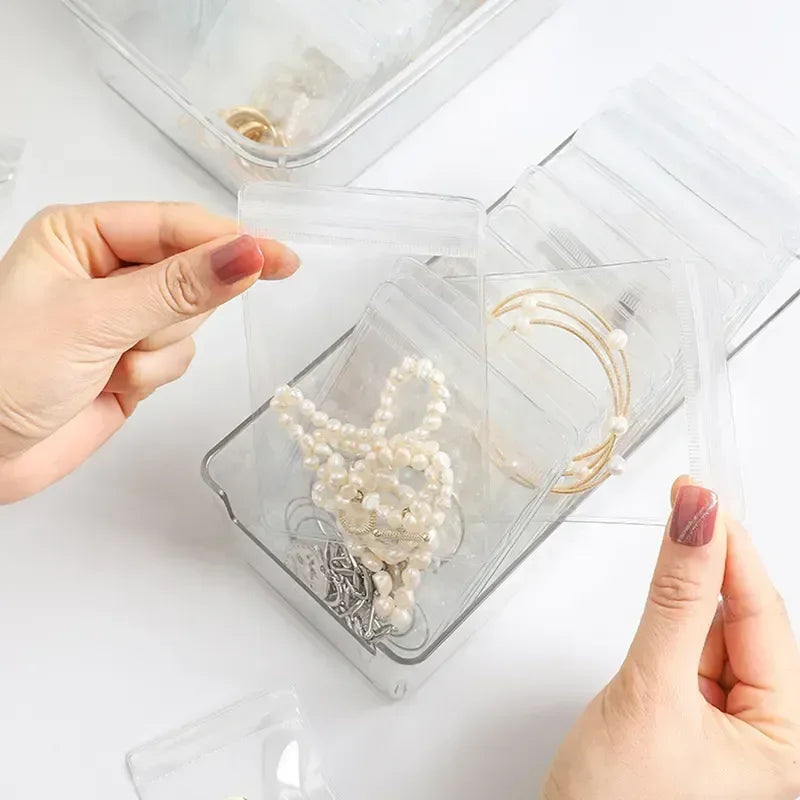 Sachets PVC Transparents Anti-Oxydation Bijoux – Lot 10 à 50 pcs | Rangement Boucles d’Oreilles, Colliers, Pendentifs & Bracelets | Organiseur Bijoux