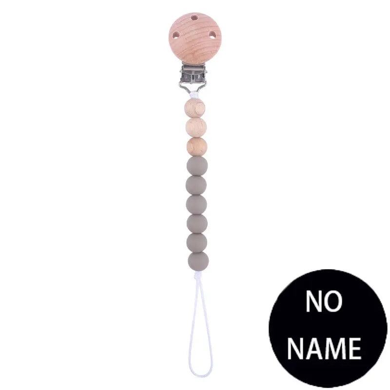 Attache-Tétine Personnalisée Prénom – Clip Silicone & Bois Fait Main Éco-Responsable Sécurisé Bébé