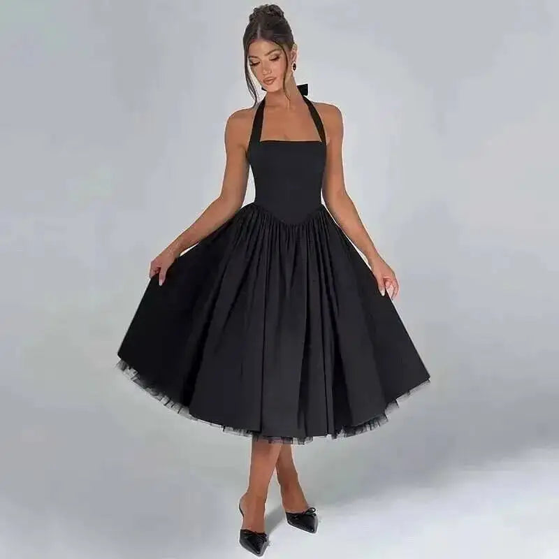 Robe Mini Halter Taille Enveloppée Ligne A Femme – Sexy Évasée | Soirée Club Printemps Été