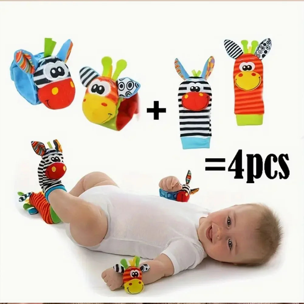 Baby-Rassel- und Socken-Set – Entdeckungsspielzeug für Neugeborene 0-12 Monate, Baby-Geschenk zur Geburt