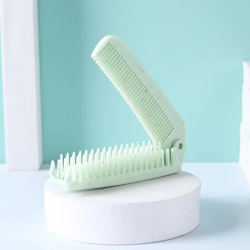 Peigne Brosse Pliable Anti-Statique Voyage – Paille de Blé Éco-Responsable | Coiffage Facile & Compact | Accessoire Cheveux