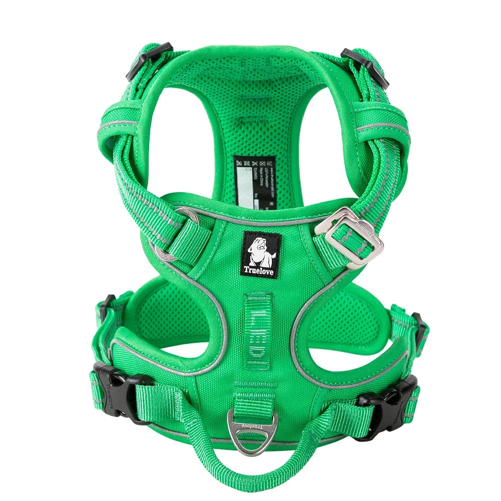 Harnais Chien TRUE LOVE Anti-Traction Nylon Réfléchissant Réglable – Confortable Enfilage Facile Toutes Tailles | Truelove TLH5654