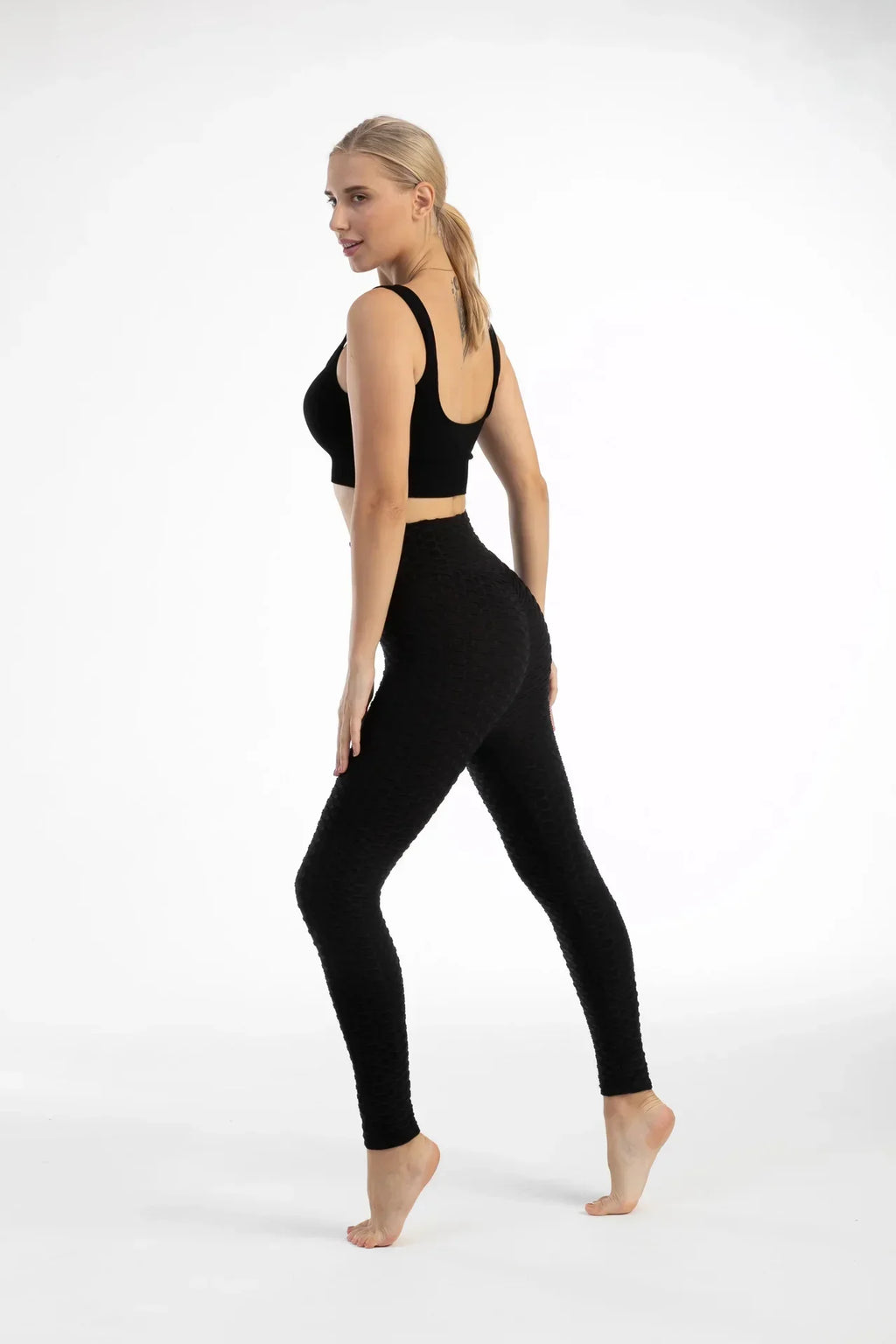 Damen Yoga Leggings Hohe Taille Bubble Nahtlos Push-Up Formend – Sport Hose Gym Laufen Schlank Elastisch | Fitness