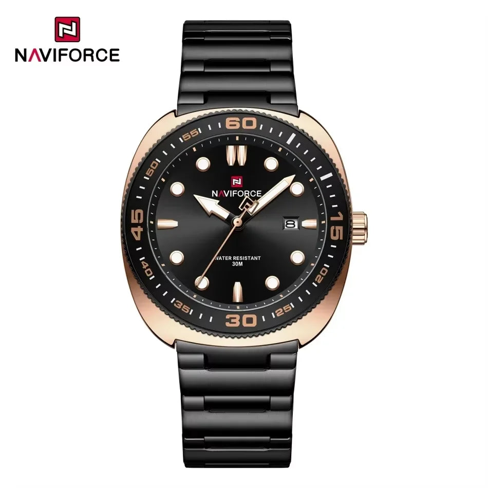Montre Homme NAVIFORCE Sport Luxe Acier Inoxydable Quartz Date Étanche 30M – Fashion Tendance
