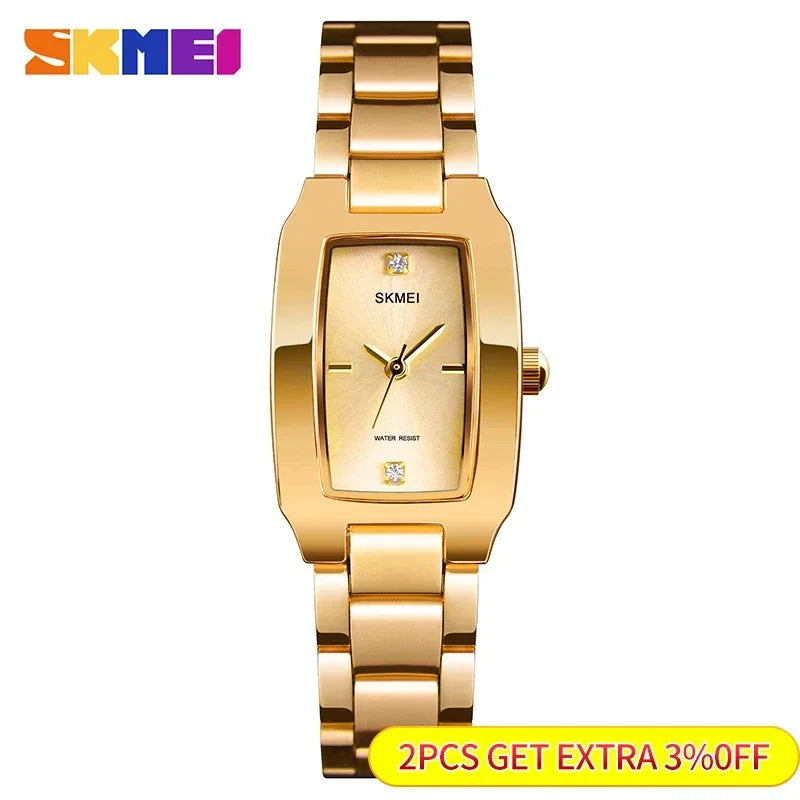 SKMEI Damen Luxusuhr Strass Silber Quarz Wasserdicht – Fein & Elegant Fashion Casual