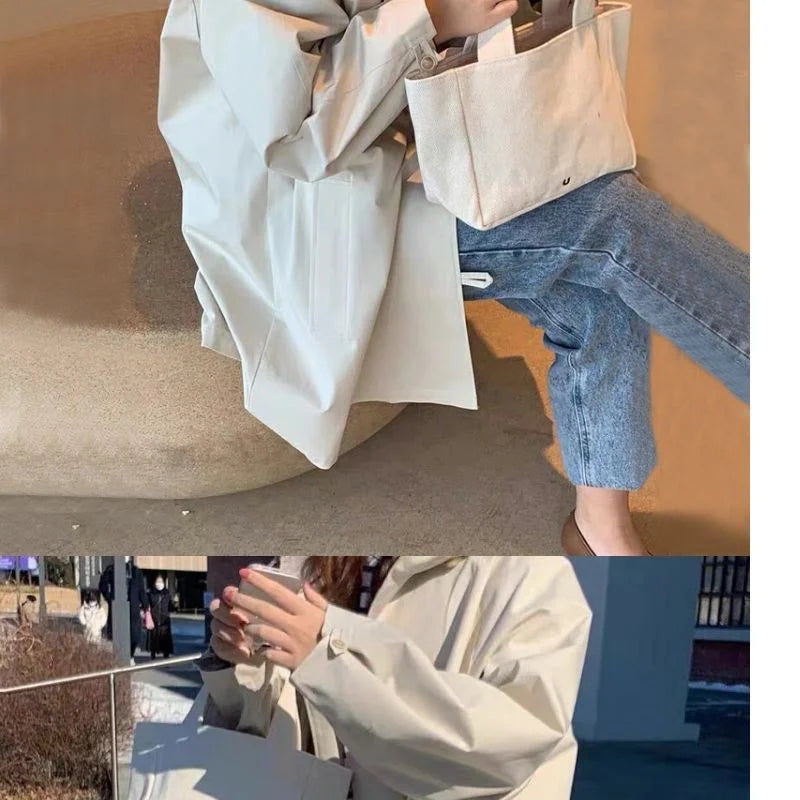 Coupe-Vent Femme À Capuche Loose Doublé Manches Longues – Veste Trench Casual Chic Printemps Automne | Mode Tendance
