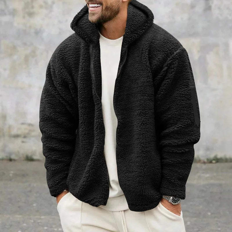 Veste Homme Automne Hiver Polaire Double Face Chaude Capuche Loose Casual Coupe-Vent – Manteau Chaud Tendance Saison Froide | Mode Homme Premium