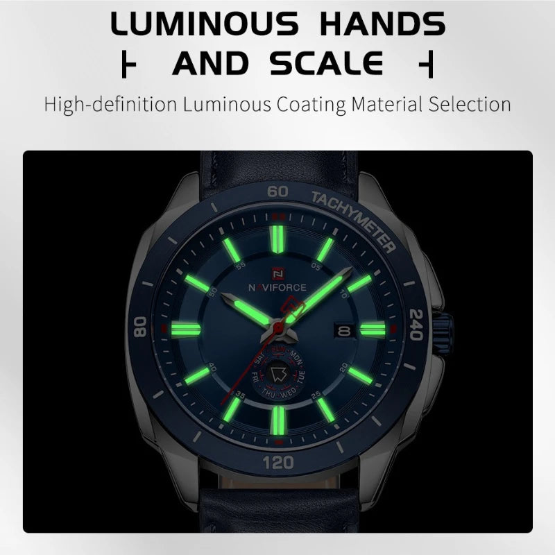 Montre Homme NAVIFORCE 2026 Quartz Cuir Sport Casual Jour Date – Élégante Fashion