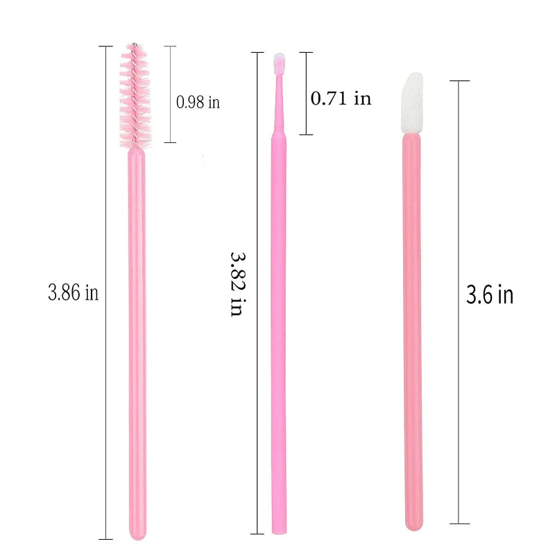 Lot 200 Brosses Jetables Maquillage – Mascara Wands, Lèvres & Microbrush | Applicateur Extension Cils & Sourcils