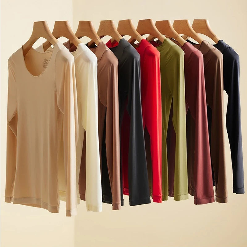 Set Sous-Vêtements Thermiques Femme - Ultra-Fins & Invisibles Automne Hiver