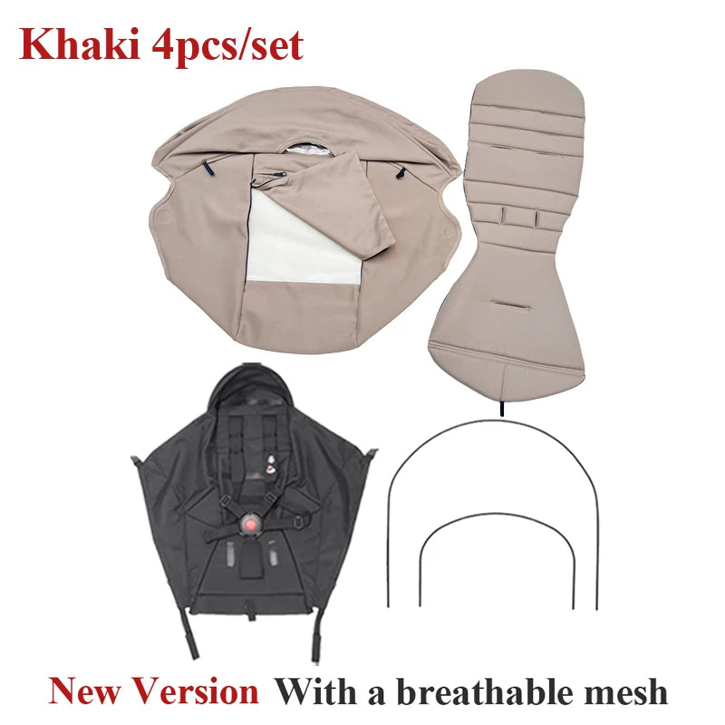 Kit 3 Pièces Accessoires Poussette YOYO/Yoya – Canopy 175° + Housse Siège + Matelas Ajustable Anti-UV
