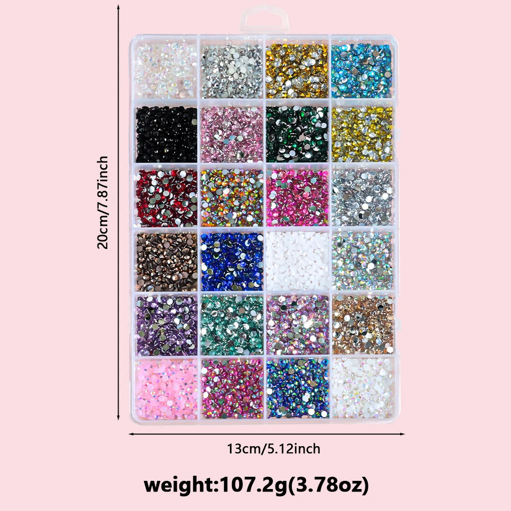 Strass Nail Art 3D Colorés – Diamants Plats Ronds | Déco Ongles DIY