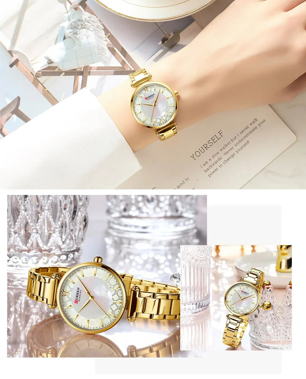 Montre Femme CURREN Luxe Quartz Japonais – Acier Inoxydable Étanche Élégante Fashion