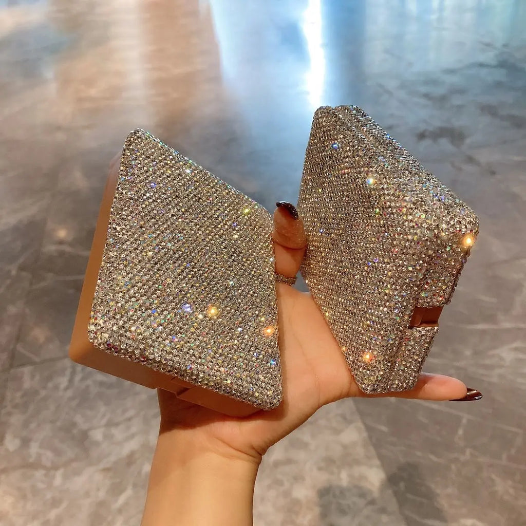 Set 5 Pinceaux Maquillage Premium Crystal Glitter – Poudre, Blush, Correcteur & Fard à Paupières | Pinceaux Professionnels