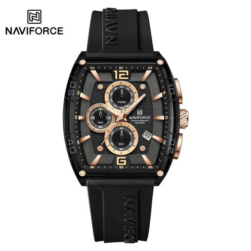 Herrenuhr NAVIFORCE 2025 Militär Sport Quarz – Wasserdicht 50M Silikon Datum Hohe Qualität