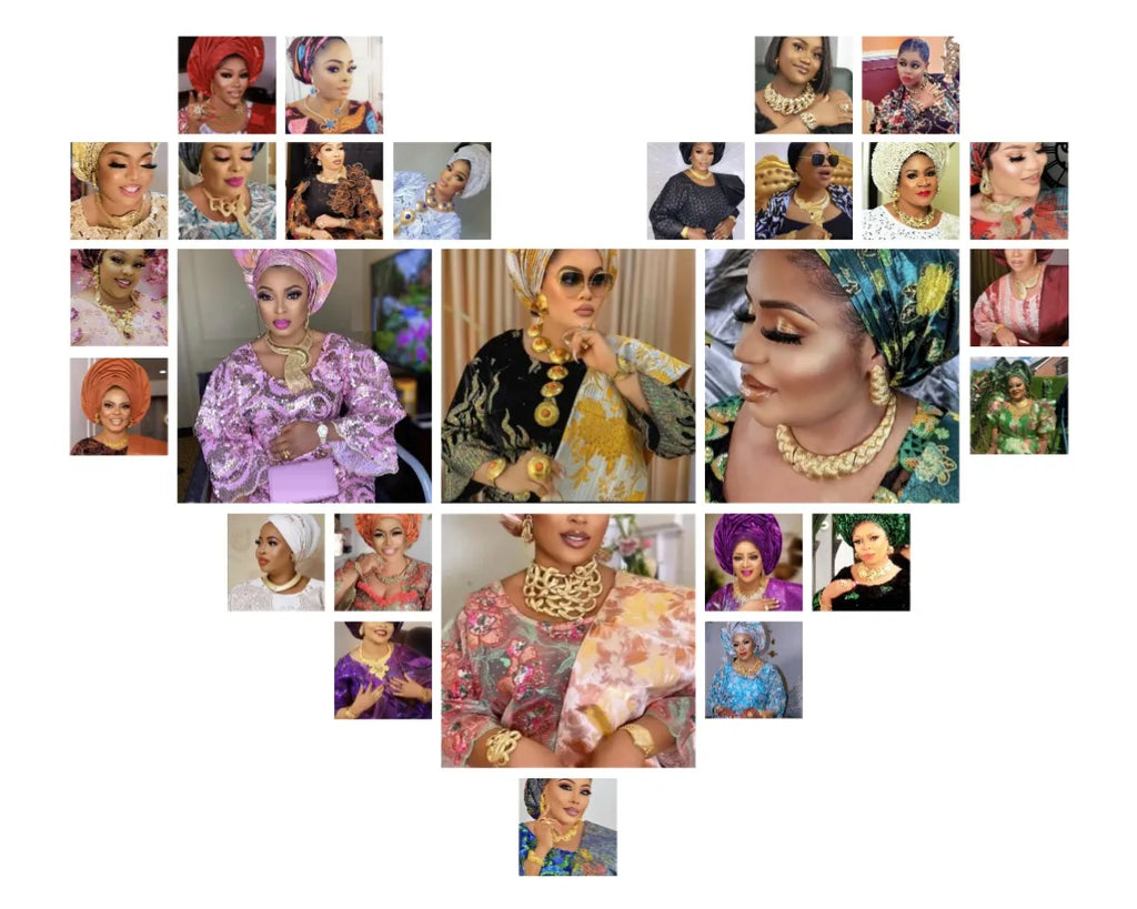 Parure Bijoux Plaqué Or Style Dubai & Africain – Collier Cuivre Ajouré Luxe | Set Bijoux Femme Cérémonie, Mariage & Soirée Premium