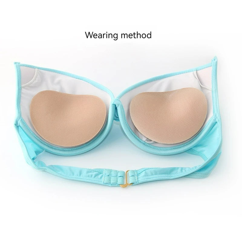 Paire de Coussinets de Poitrine Adhésifs Invisibles Bikini Maillot de Bain – Rembourrage Sponge Respirant Push-Up | Discret