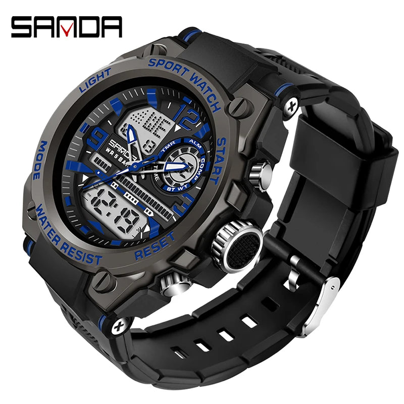 Montre Homme SANDA 6024 Militaire Sport Luxe Quartz 5ATM Étanche – Robuste & Fashion