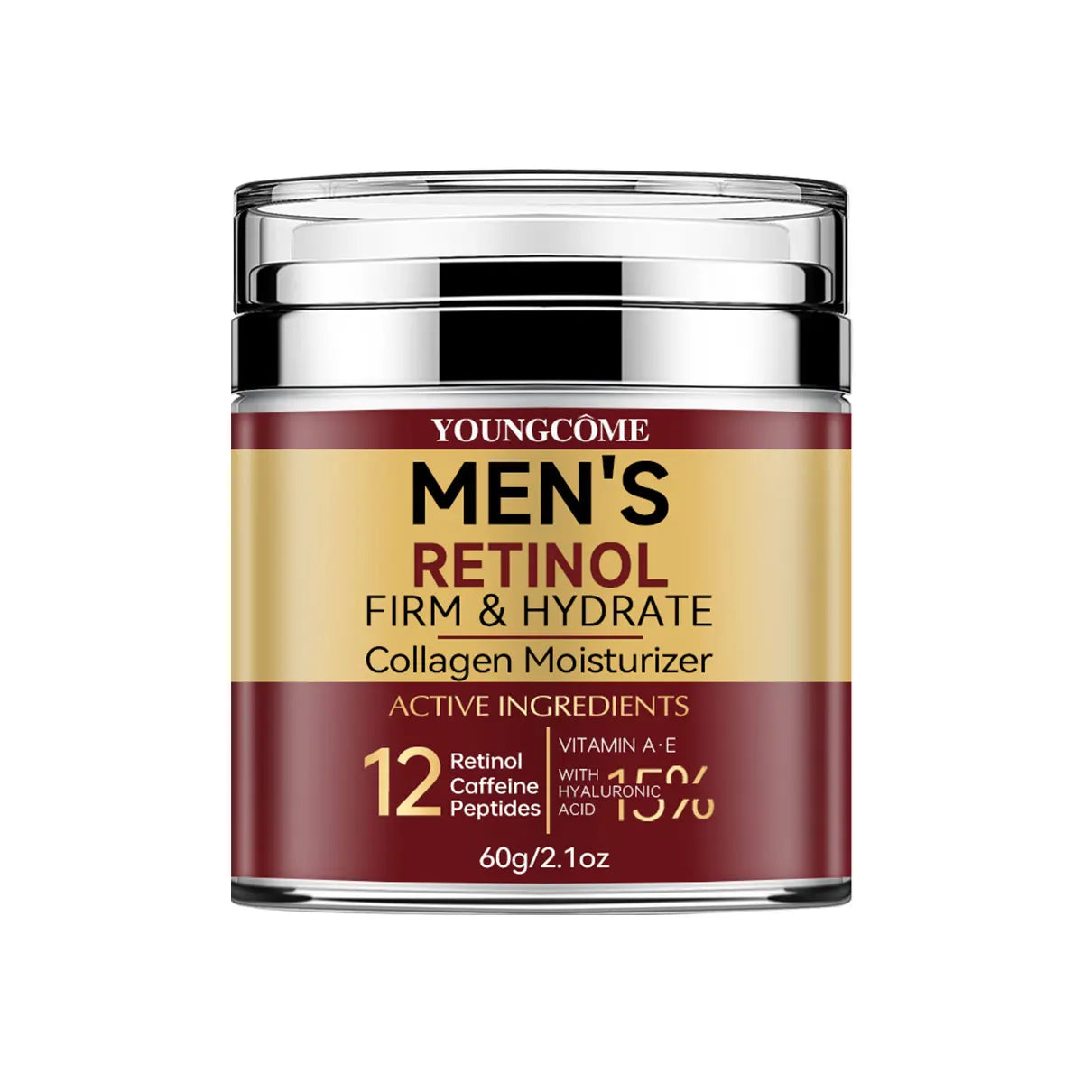 Crème Visage Rétinol Homme - Fermeté, Anti-Rides & Hydratation Collagène