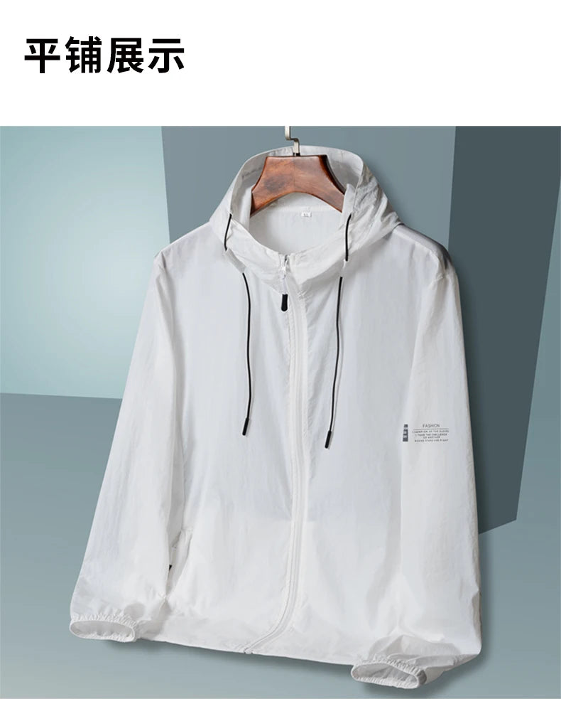 Veste Coupe-Vent Unisexe Anti-UV Capuche Été – Séchage Rapide Pêche Chasse Outdoor Homme & Femme | Windbreaker Protection Solaire