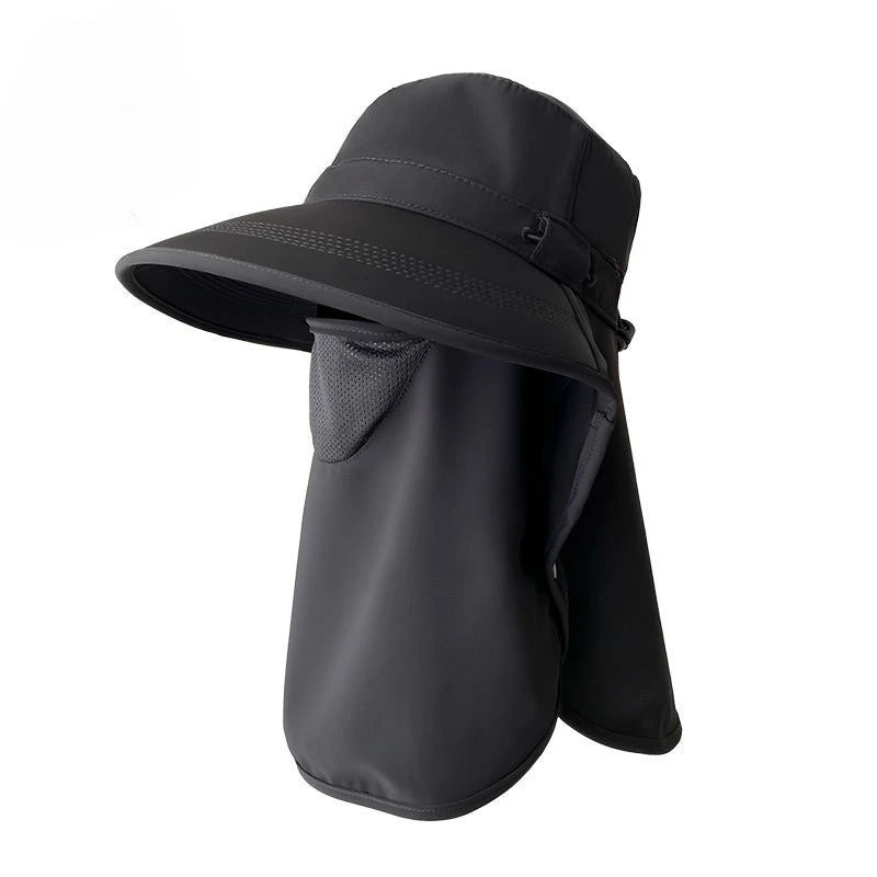 Chapeau Anti-UV Été – Protection Visage & Cou | Large Bord Respirant | Cache-Visage Solaire | Outdoor, Randonnée & Plage
