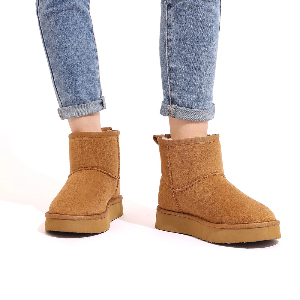 Eyriphy Boots Neige Fourrure Femme Hiver 2024 – Cheville Épaissies Non-Slip Outdoor Chaud