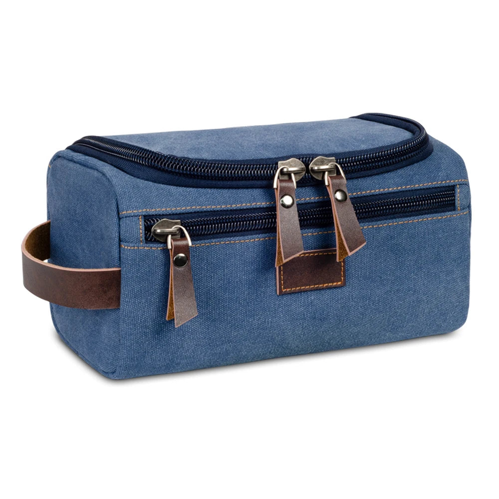 Dopp Kit Homme Voyage Canvas avec Crochet – Trousse Toilette Personnalisable | Salle de Bain