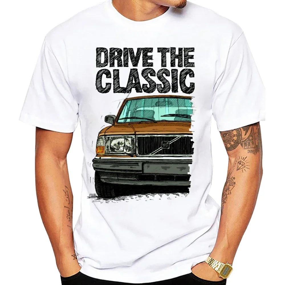 T-Shirt Homme Rétro Voiture Classic 240 Turbo Années 90 – Manches Courtes Hip Hop Casual Été | Streetwear Vintage Auto