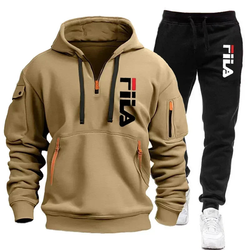 Ensemble Sport Homme 2 Pièces Hoodie Multi-Poches Zippé + Pantalon Automne Hiver Casual Pullover Sportswear Chaud Tendance Premium – Ensemble Sport Premium Multi-Poches 2 Pièces | Mode Homme Sportswear Premium Automne Hiver