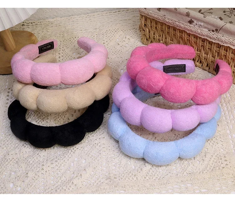 Set Bandeau Spa Gonflant & Bracelets Microfibre - Lavage Visage & Maquillage
