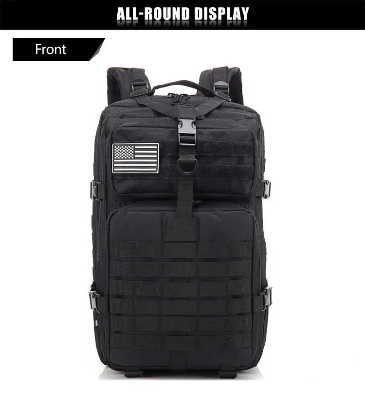 Sac à Dos Tactique Homme 45L – Sac Randonnée Camping Chasse Trekking Molle Militaire