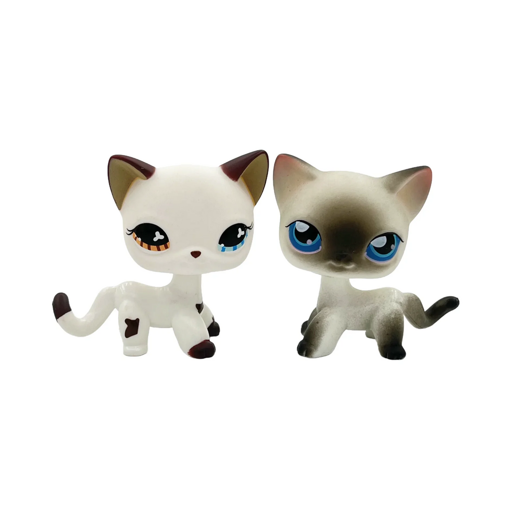 Los 2 Seltene LPS Tierfiguren – Süße Katze & Wackelkopftier Dackel Collie Cocker Dogge | Sammlerstück Kinderspielzeug
