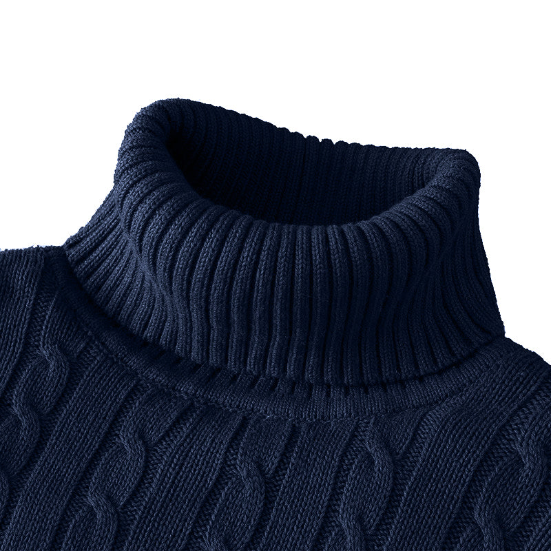 Pull Col Roulé Homme Casual Tricoté Laine Chaud Confortable Jumper Rollneck Hiver Tendance Élégant – Sweater Col Montant Premium Doux | Mode Homme Hiver Premium