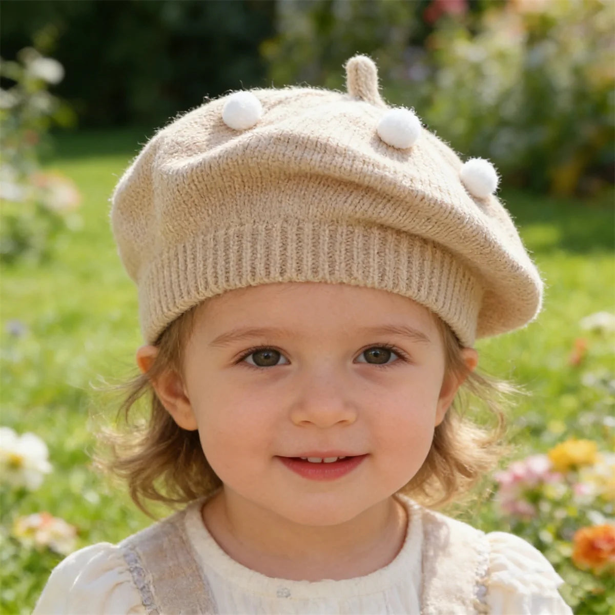Béret Tricoté Enfant Couleur Unie – Bonnet Peintre Chaud Automne Hiver Fille Garçon Tendance