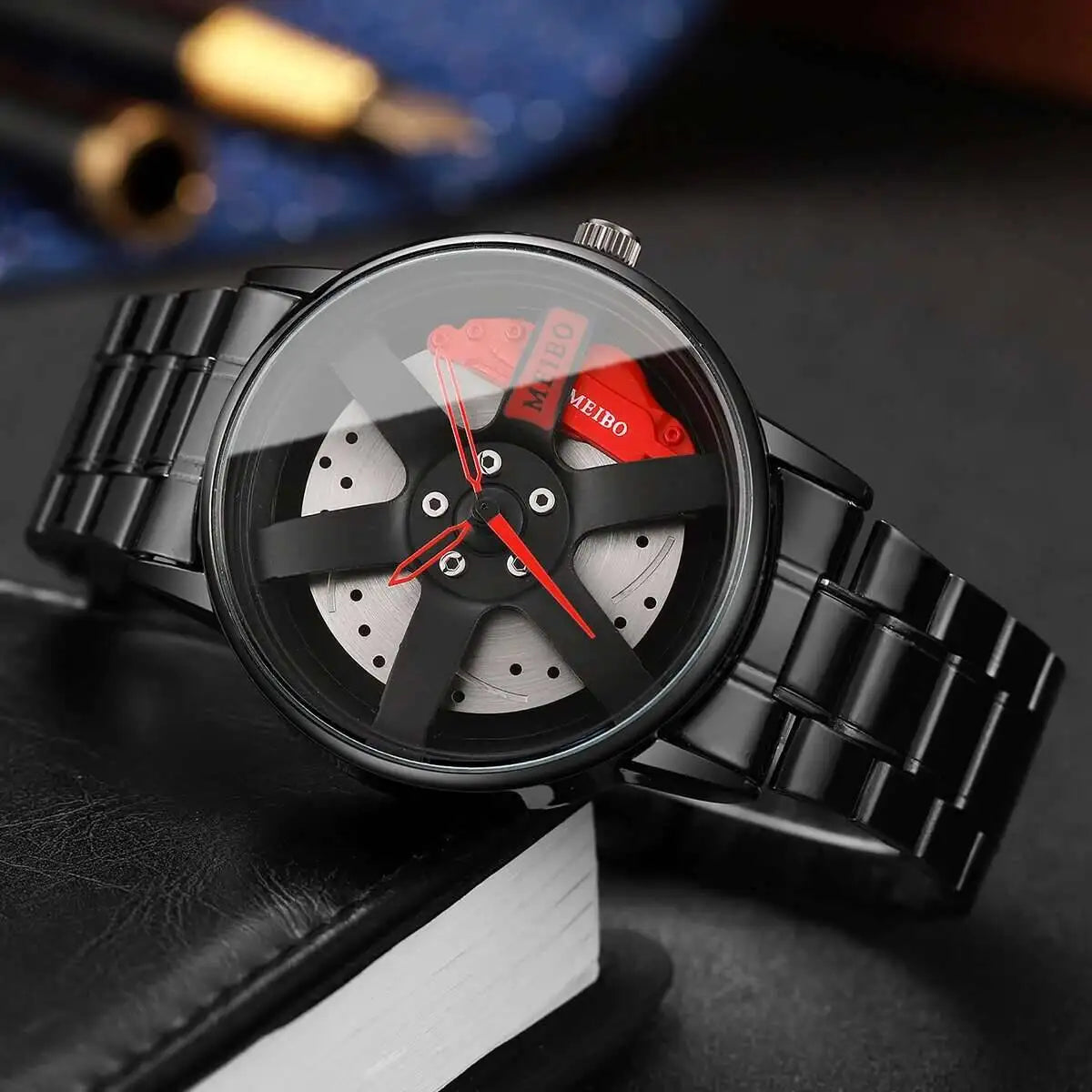 Montre Homme Sport Roue 3D Auto – Bracelet Acier Inoxydable Business Fashion