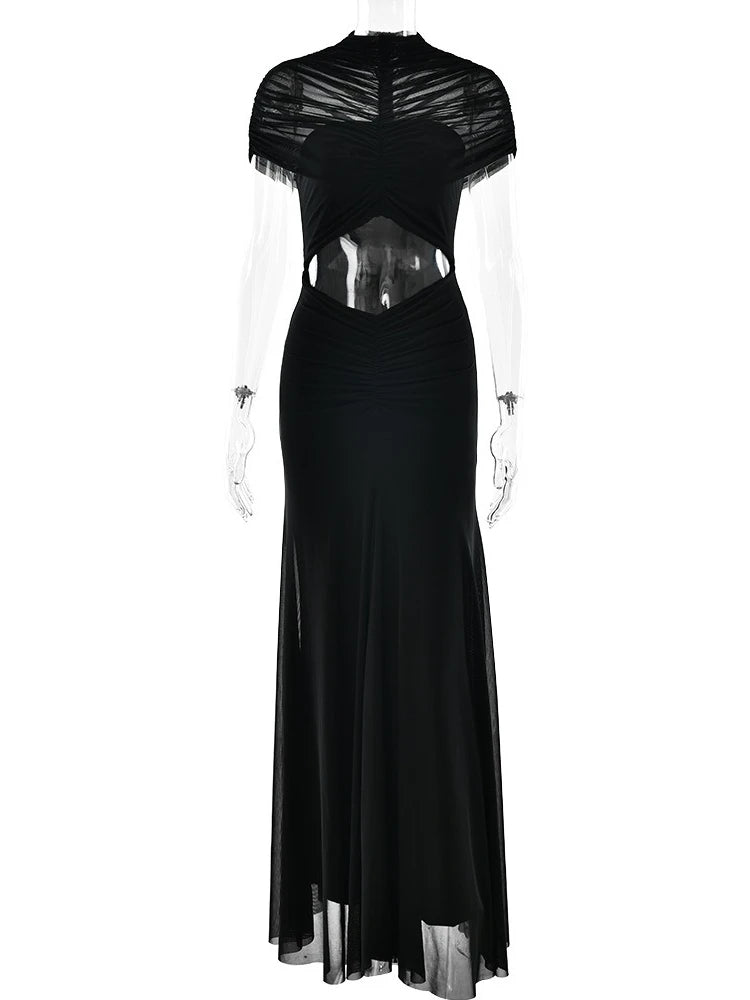 High-Waist Bodycon Maxi-Kleid mit Cut-Outs – Sexy Damen Club- & Abendmode | XIAOTANG