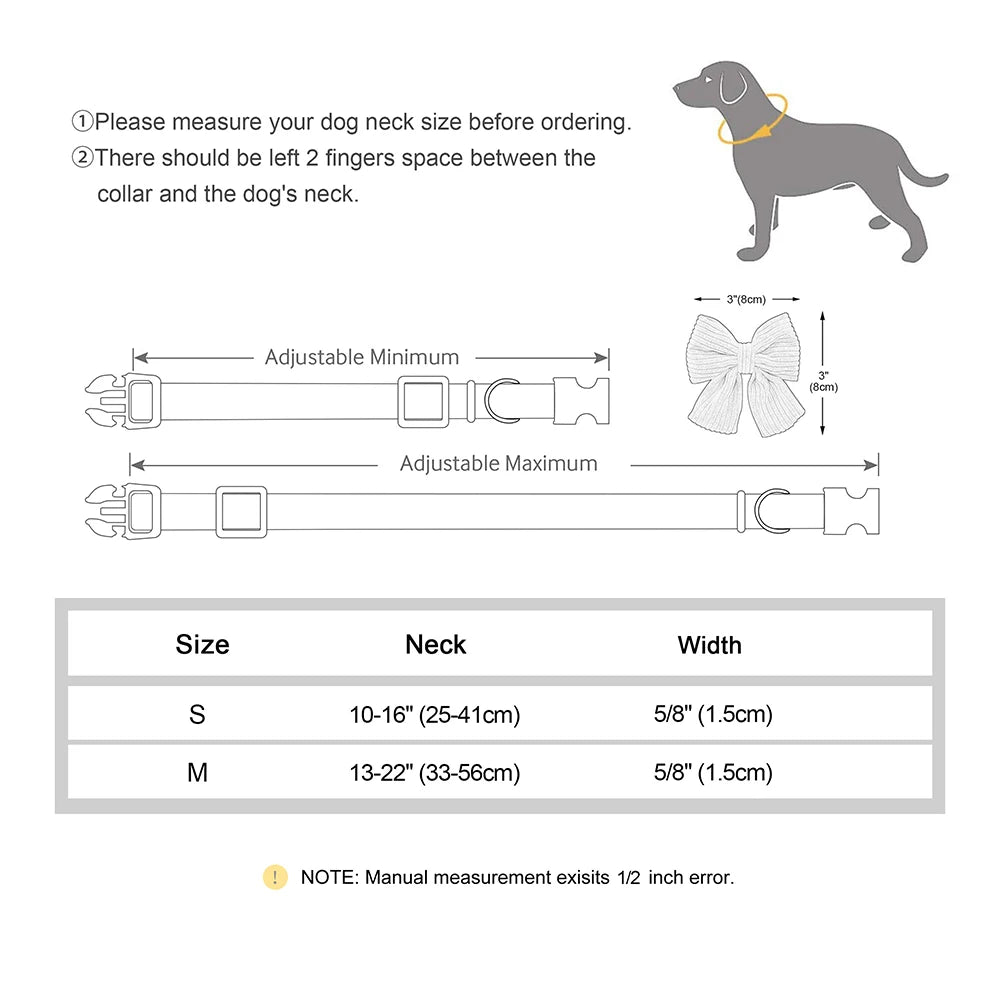 Collier Personnalisé Chien & Chat Nœud Papillon Mignon – Gravure Gratuite ID Plaque Petite & Moyenne Race | Accessoires Animaux