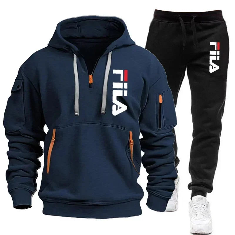 Ensemble Sport Homme 2 Pièces Hoodie Multi-Poches Zippé + Pantalon Automne Hiver Casual Pullover Sportswear Chaud Tendance Premium – Ensemble Sport Premium Multi-Poches 2 Pièces | Mode Homme Sportswear Premium Automne Hiver