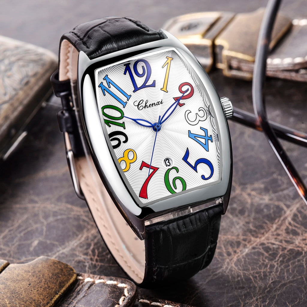 Montre Homme Bracelet Cuir Luxe Fashion Lumineux Quartz Calendrier Étanche Élégante Intemporelle | Montre Homme Cuir Luxe Fashion Lumineux Premium