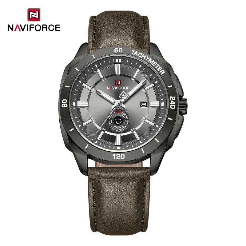 Montre Homme NAVIFORCE 2026 Quartz Cuir Sport Casual Jour Date – Élégante Fashion