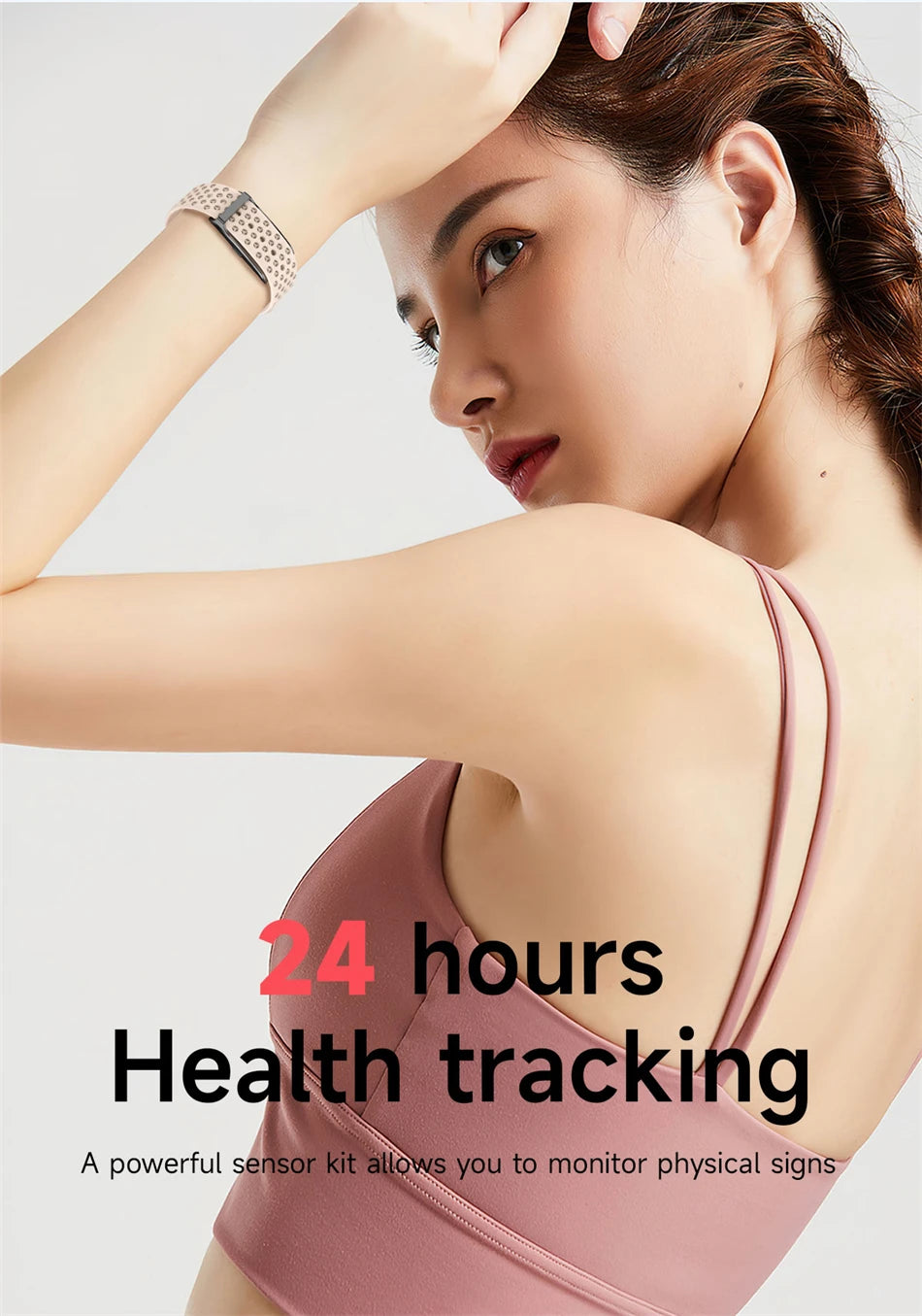 Bracelet Connecté Sport & Santé – Suivi Continu 24h/24 | Sommeil, Stress & Multi-Sport | Monitoring Santé Automatique