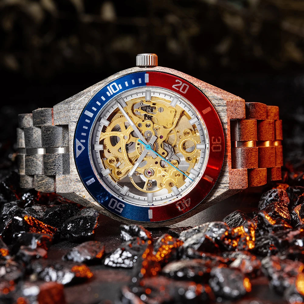 Montre Homme BOBO BIRD Bois Mécanique Luxe – Grand Cadran Top Brand Naturel Unique