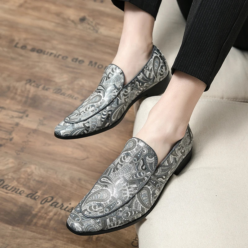Loafers British Imprimé Cuir Slip-on Homme – Casual Respirant Dating Conduite Fête