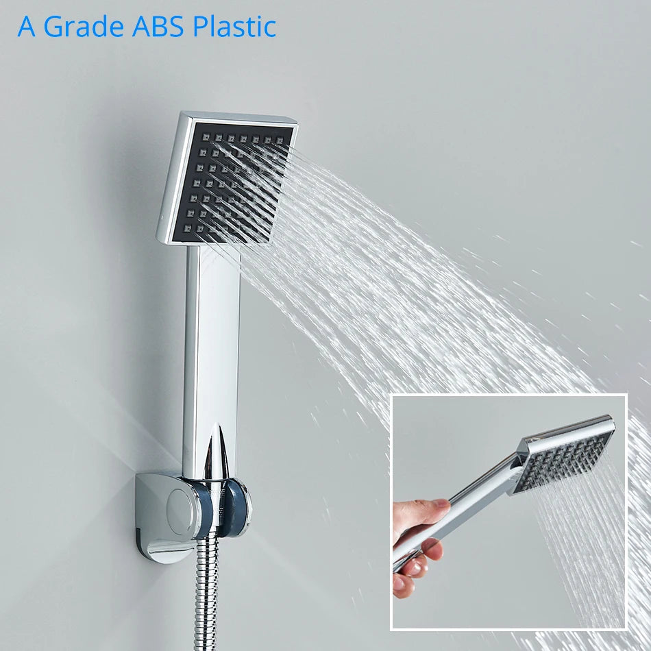 Ensemble Douche Thermostatique Mural – Noir & Chrome, Laiton, Valve Mitigeur | Accessoires Salle de Bain