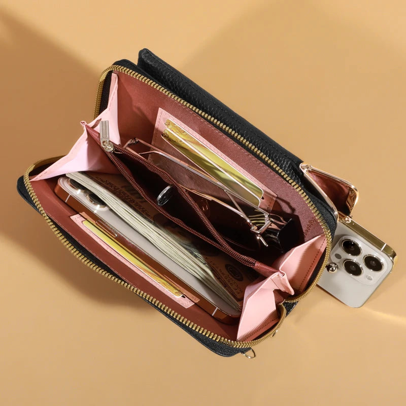 Mini Sac Bandoulière Femme Cuir Mat – Pochette Messenger Clutch Téléphone Tendance